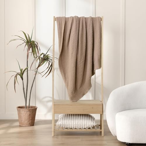 JOOJA Dusty Rose Throw Blanket for Bed, Super Soft Knit Blankets, Cozy Fleece Fuzzy Fluffy Plush Chenille Throws Blanket for Couch, Sofa, Blush Pink, 60 x 80 inches - color: Dusty Rose, size: 60x80