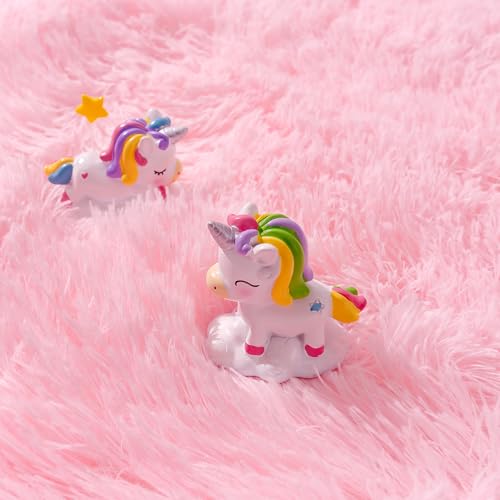 Awaytail 3x5 Fluffy Pink Area Rug - Soft Cute Shag Fuzzy Rug for Bedroom - Anti-Skid Living Room Girls Rug Pink Home Decor - color: Pink, size: 3' x 5' (Rectangular)
