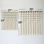 IOWER Macrame Wall Hanging 27" W x 31" L Boho Wall Decor Sphericity Cotton Textile Wall Hanging Art Fiber Yarn Art Handmade Detachable Assembly - color: Beige Medium