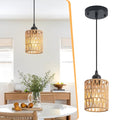Rattan Chandelier Pendant Lights Kitchen Island,Farmhouse Boho Chandeliers Adjustable Height Hanging lamp for Dining Room,Small Kitchen Ceiling Light Fixtures with Hand Woven Wicker Lampshade - size: 1 Pack