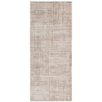ReaLife Rugs Machine Washable Area Rug Runner - Living Room Bedroom Bathroom Kitchen Entryway Office - Non-Slip Baking Low Pile Stain Resistant Premium - Modern Geometric - Finn - Beige 2'6" x 6' - color: Finn - Beige, size: 2'6" x 6' (Rectangular)