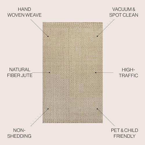 JONATHAN Y Estera Hand Woven Boucle Chunky Jute Ivory Indoor Area Rug, 8x10, Bohemian, Transitional, Easy-Cleaning for Living Room, Bedroom, Kitchen, Pet Friendly, Non-Shedding (NFR102B-8) - color: Ivory, size: 7'8" x 10' (Rectangular)