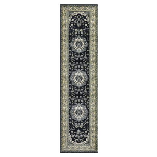 Memoryfield Area Rug 2x8 Vintage Rug Oriental Floral Entryway Runners Indoor Traditional Runner Rug Hallway Rug Runner Kitchen Laundry Long Rug Non-Shedding Bathroom Bedroom Floor Mat Accent Rug Grey - color: Grey, size: 2' x 8' (Rectangular)