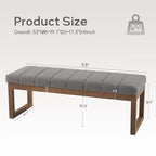 Zihanhome 52.7" Bedroom Bench for End of Bed, Modern Upholstered Teddy Fabric Entryway Bench & Dining Bench, Footrest Stool Bench with Solid Wood Frame for Bedroom, Living Room (Light Grey) - color: Light Grey