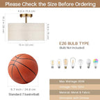 13" Boho Rattan-Style Semi Flush Mount Ceiling Light Fixture, 3-Light Modern Fabric Shade Drum Lamp, White Rustic Lighting for Bedroom, Kitchen, Dining Room, Living Room, Hallway, Entryway - color: White