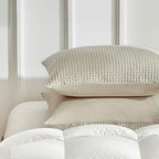 WARMDERN Waffle Weave Pillowcases Standard Size 4 Pack Pillow Cases Soft Microfiber Pillow Case Covers Set of 4 Boho Woven Textured Pillowcase with Envelope Closure(Khaki, 20x26 Inches, 4 Pack) - color: Khaki-waffle Weave, size: 20" x 26" (Pack of 4)