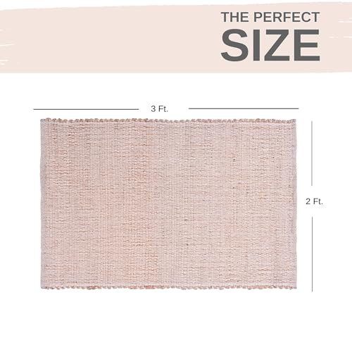 Neutral Jute Boho Rug 2x3 ft Braided Rug 2X3 - Earthy Farmhouse Cotton & Jute Carpet - Braided Rug for Kitchen - Reversible Woven Rug - color: Neutral, size: 2' x 3'