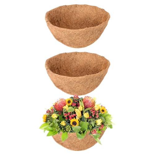 Legigo 3 Pack 10 Inch Hanging Basket Coco Liners Replacement, 100% Natural Round Coconut Coco Fiber Planter Basket Liners for Hanging Basket Flowers/Vegetables - color: 3pcs, size: 10 Inch