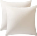 Throw Pillow Covers 18x18 Cream: Pack of 2 Cozy Soft Velvet Square Modern Luxury Decorative Throw Pillow Cases for Sofa Couch Living Room Bed Home Decor