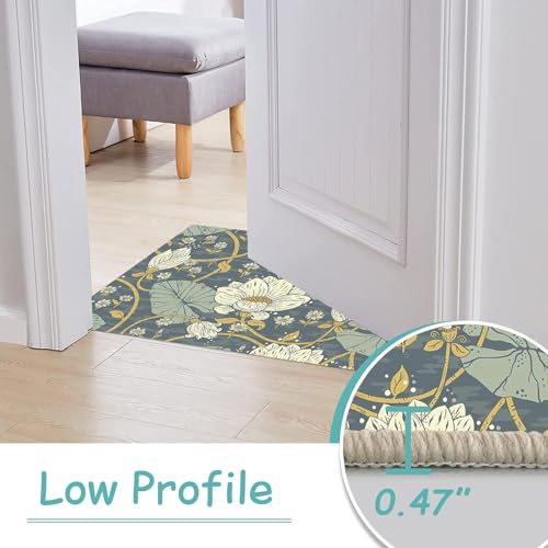 1.5 x 2.5ft Area Rug Floral Print Rug Machine Washable Rugs Floor Carpet Non-Slip Low Pile Area Rugs for Living Room Bedroom Dining Room - color: Muted Sage and Soft Gold, size: 1.5 x 2.5ft / 18 x 30in / 45 x 75cm