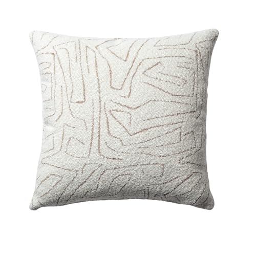Throw Pillow Covers, Pack of 1 Woven Jacquard Cushion Covers for Sofas, Couches, Bed, Boho Home Decor, Cozy Soft and Comfortable Pillow Cases 20x20 Inch, Amorf, Beige - color: Beige, size: 20" x 20" (Pack of 1)
