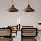 Rattan Woven Pendant Hanging Lighting,Vintage Ceiling Light Bamboo Chandelier for Living Room Bedroom Restaurant Cafe Teahouse Bar Dining Room