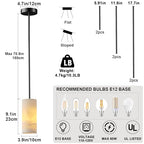 YUYI Alabaster Pendant Light Kitchen Island, H-9.5in Black Pendant Light Fixtures with Natural Marble Shade, Adjustable Ceiling Pendant for Dining Room, Living Room, Bedroom & Bathroom - color: 2-Black, size: 1 Pack