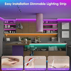 Tenmiro 32.8ft LED Strip Lights, RGB LED Smart Music Sync Color Changing LED Lights Strips with Remote LED Lights for Bedroom, Room, TV, Party - size: RGB 32.8FT