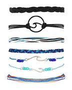 choice of all String Bracelets for Women Boho Wave Surfer Beach Wear Cute Bracelets Set Summer Friendship Jewelry Accessories Beach Stuff - color: F1:Black Fish hook