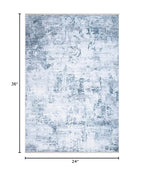 Bloom Rugs Washable Non-Slip 2x3 Rug - Blue/Gray Modern Abstract Area Rug for Living Room, Bedroom, Dining Room, and Kitchen - Exact Size: 2' x 3' - color: Blue / Gray, size: 2' x 3' (Rectangular)