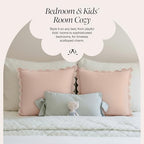 BEBE BASK Scalloped Pillow Cover - Set of 2-18 x 18 Inch - Scallop Pillow Covers – Peach Pink Scalloped Pillows - Scallop Pillows - 100% Cotton - Grandmillennial Style (Peach Pink/White) - color: Peach Pink/White