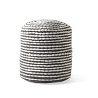 Foamma Pouf Ottoman 20" 20"x18", White - Cylindrical Ottoman Foot Rest for Living Room and Bedroom, Pouf Footstool with Boho Design, Foot Rest for Couch with Water Resistant Fabric, Boho Furniture - color: White