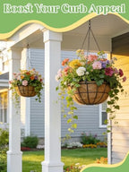 4Pcs 16inch Coconut Liners for Hanging Baskets Planters - Made of 100% Natural Coco Coir Fiber, Thick Breathable Round Liner for Outdoor Porch Garden Flower - size: 16in