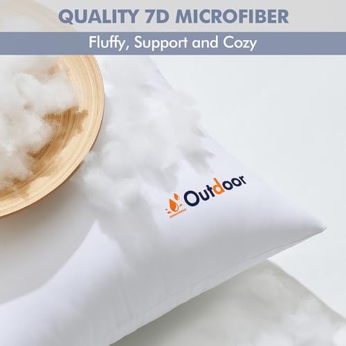 MIULEE Pack of 2 18x18 Outdoor Waterproof Throw Pillow Inserts, Decorative Water-Resistant Pillow Cushion for Patio Garden - size: 18x18 Inch (Pack of 2)