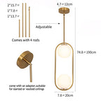 SeeU Modern Pendant Lighting Mid Century Globe Pendant Light Fixture Gold Pendant Chandelier Hanging Lighting Fixture with White Globe Glass Lampshade for Kitchen Island Dining Room Bedroom - color: Gold