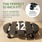 ZXZYHFTY Round Wooden Plant Stand with Wheels, 2 Packs Rolling Plant Stand with 360°Lockable Wheels for Vertical Garden Towers, Vertical Planting Tanks, Plant Pots, Wastebaskets (Black, 12") - color: Black, size: 12"