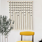 IOWER Macrame Wall Hanging 27" W x 31" L Boho Wall Decor Sphericity Cotton Textile Wall Hanging Art Fiber Yarn Art Handmade Detachable Assembly - color: Beige Medium