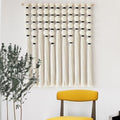 IOWER Macrame Wall Hanging 27" W x 31" L Boho Wall Decor Sphericity Cotton Textile Wall Hanging Art Fiber Yarn Art Handmade Detachable Assembly - color: Beige Medium