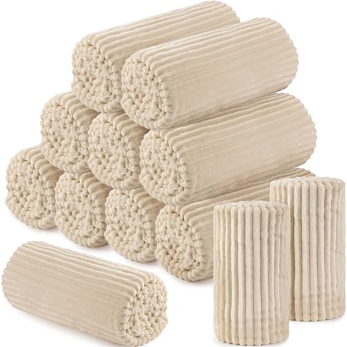 Buryeah 12 Pcs Flannel Throw Blanket Bulk 50 x 60 in Sleepover Blanket Outdoor Wedding Throw Lightweight, Oeko-tex Standard 100 Certified for Sofa Homeless Gifts (Beige) - color: Beige