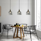 Modern Pendant Lights for Kitchen Island, Industrial Rustic Hanging Ceiling Lighting Fixtures, Glass Dome Lampshade Chandelier, 7.86" Handmade Bell Shaped Lamp Shade, Smoke Grey - color: Smoke Grey, size: 20CM