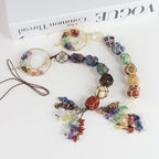 2 Pieces of 7 Chakras Healing Crystals and Tree of Life Wall Hanger Tumbled Gemstones Meditation Hanging Ornament Christmas Tree Memorial Hanging Pendant (Style 2) - color: A-style 20