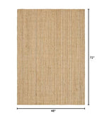 Rugs.com Hand Braided Jute Rug – 4' x 6' Natural Flatweave Rug Perfect for Entryways, Kitchens, Breakfast Nooks, Accent Pieces - size: 4' x 6' (Rectangular)