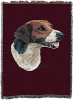 Pure Country Weavers English Foxhound Dog Woven Blanket Red by Robert May - Gift Cotton Tapestry Throw - Made in The USA - 72" x 54" - color: Red, size: 72" x 54"