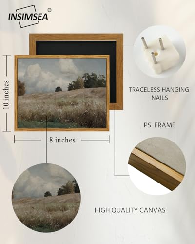 InSimSea Framed Canvas Wall Art Vintage Decor, The Vast Grassland Framed Wall Art Room Eclectic Decor, Canvas Wall Art for Living Room, Bedroom Home Bathroom, 8"x10" - color: Corn Field, size: 10"L x 8"W