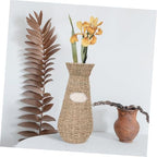 Holibanna Floor Vase Decorative Woven Vase Plant Stands Rustic Wedding Decor Wicker s Tall Ornament European Style Flower Basket Desktop Flower Arrangement Office Straw