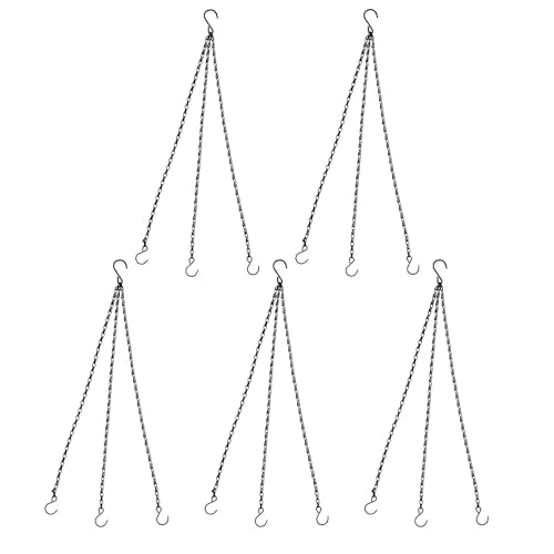 Hanging Basket Chain,22 Inch Black Hanging Chain,Chain for Hanging Plants with Hooks for Bird Feeder Hanging Planter Porch Wind Chime (Black, 22 Inch-5PCS) - color: Black, size: 22 Inch-3 point 5 pack