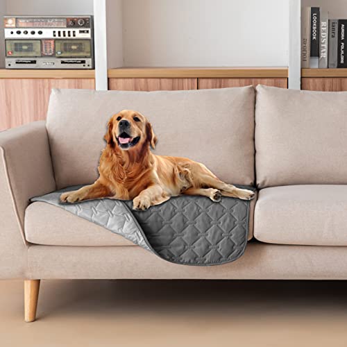 gogobunny 100% Double-Sided Waterproof Dog Bed Cover Pet Blanket Sofa Couch Furniture Protector for Puppy Large Dog Cat, Reversible (30x30 Inch (Pack of 1), Dark Grey/Light Grey) - color: Dark Grey/Light Grey, size: 30x30 Inch (Pack of 1)
