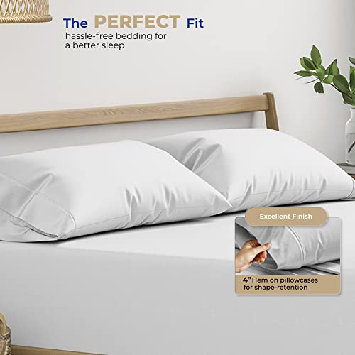 THREAD SPREAD 100% Cotton Pillow Cases Queen Size Set of 2 - Luxury 400 Thread Count Queen Pillow Cases (Silver), Soft Cooling Breathable Hotel Cotton Pillowcases, Fits Standard Pillows - color: Silver, size: Queen - Pack of 2