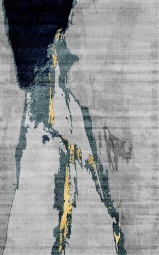 Blue Grey Gold Contemporary Modern Abstract Rug for Livingroom Bedroom Distressed Texture Washable Soft Diningroom Home Office Area Rug 2x3 Indoor Outdoor Carpet - color: I, size: 2x3