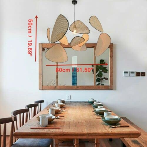 Bamboo Pendant Light Bamboo Art Pendant Rattan Hanging Lamps Wicker Rattan Ceiling Lamp Chandelier Light Fixtures for Kitchen Living Room Bedroom Dining Room