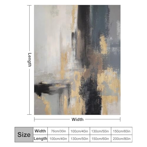 Fashion Gradient Blanket, Modern Abstract Baroque Glod Grey Painting Strokes Pattern Soft Warm Cozy Plush Flannel Covers for Livingroom Bedroom Couch Chair Camping Travel Home Decor Tapestry 30x40in - color: Abstract-12, size: 30W" x 40L"