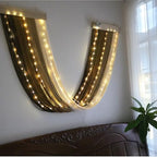 Macrame Fairy Lights Battery Operated with Remote | Large Macrame with 20ft 100 LED String Lights,Brown Gradient Warm White Light for Living Room,Bedroom,Christmas,Holiday Deco - color: Brown-Warm White