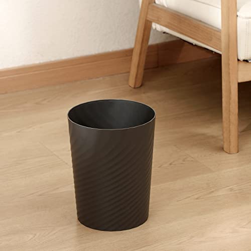 UUJOLY Plastic Small Trash Can Wastebasket, Garbage Container Basket for Bathrooms, Laundry Room, Kitchens, Offices, Kids Rooms, Dorms, Dark Grey, 1.8 Gallon - color: Dark Grey, size: 1.8 Gallon/1 Pack