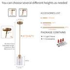 Brass Pendant Lights Kitchen Island,Modern Farmhouse Clear Glass Pendant Light,Gold Light Fixture Kitchen Pendant Mini Hanging Light Fixture for Sink (Brass 2 Pack stem Rod) - color: brass 2 pack stem rod