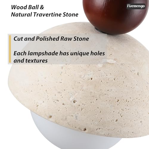 Natural Travertine Stone Pendant Light 5.9in Small Mini Wabi Sabi Japandi Japanese Nordic Hanging Lamp Pendant Lighting Fixture for Dining Room Bedroom Corner 1 Pack (Bulb Included) - size: 1 Pack