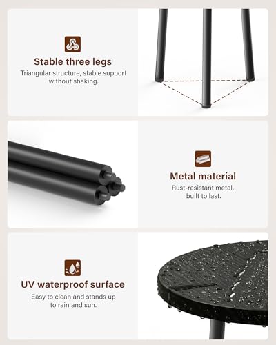 Plant Stand Indoor Tall: Corner Wood Plant Stand 2 Pack Mid Century Modern Decor - Small Round Plant Table for Indoor Plants - Outdoor Plant Holder for Patio Living Room Bathroom Office (Black) - color: Black, size: 14"&20"