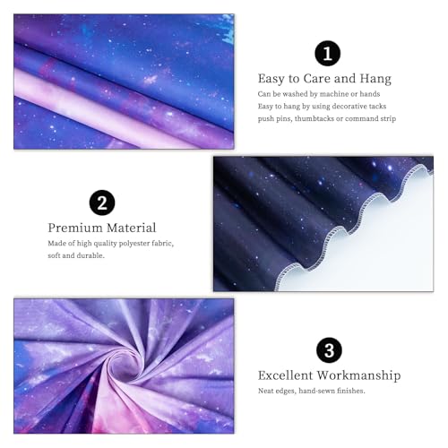 Tichgeim Space Galaxy Tapestry for Bedroom, Starry Night Sky Backdrop Decorations, Purple Ceiling Aesthetic Tapestries, Blue Celestial Stars Wall Hanging for Living Room Dorm 51'' x 60'' - color: Starry Night Sky Tapestry, size: 60"L x 51"W