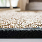 Safavieh Area Rug 3' Round - Natural Fiber Collection - Natural & Black, Seagrass, Basketweave Pattern with Border (NF114C) - color: Natural/Black, size: 3' (Round)