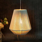 JHY DESIGN Battery Powered Hanging Lamp 8" H Braided Cotton Rope Decorative Pendant Lamp Battery Lamp with 6 Hours Timer for Bar Bedroom Patio Indoor Outdoor Living Room - size: 8 inches