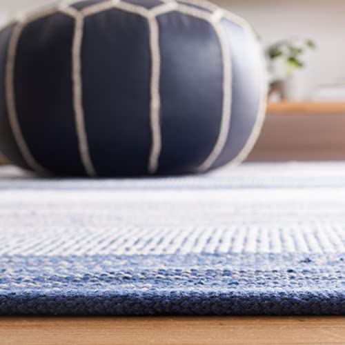 SAFAVIEH Striped Kilim Collection Area Rug - 5' x 8', Grey & Blue, Flat Weave Cotton Design, Easy Care, Ideal for High Traffic Areas in Living Room, Bedroom (STK804M) - color: Grey/Blue, size: 5' x 8' (Rectangular)